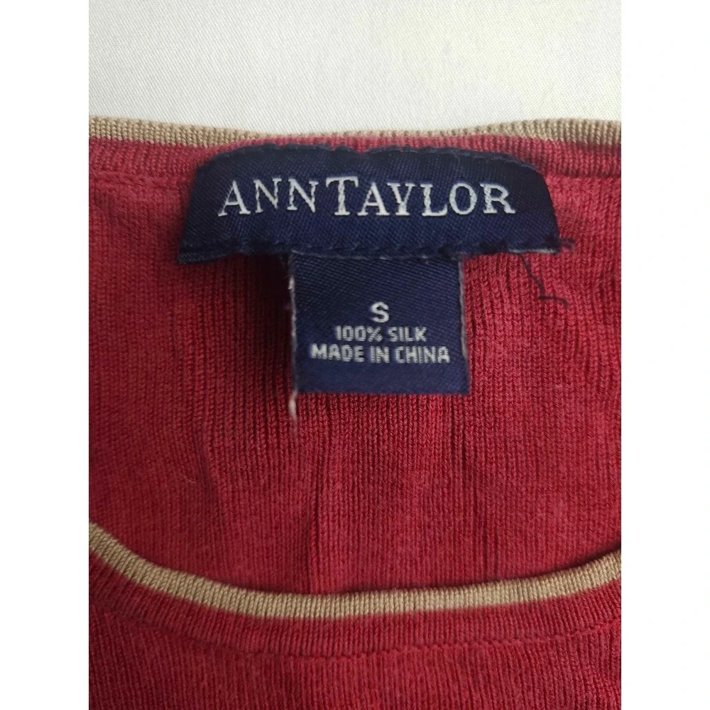 Ann Taylor Red Silk Knit Sleeveless Top Small Womens